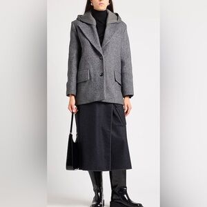 Sandro Women's Charcoal Pea Coat